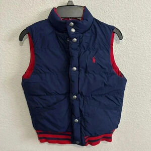 Polo Ralph Lauren Kids Boy’s Reversible Puff Feathers Down Vest Full Zip